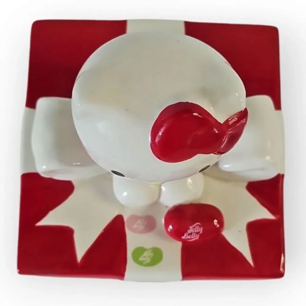 Hello Kitty Jelly Belly Candy Christmas Square Box Jar 5 1/2